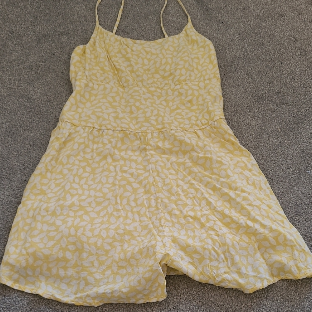 Ambercrombie Kids Yellow Leaf Print Romper